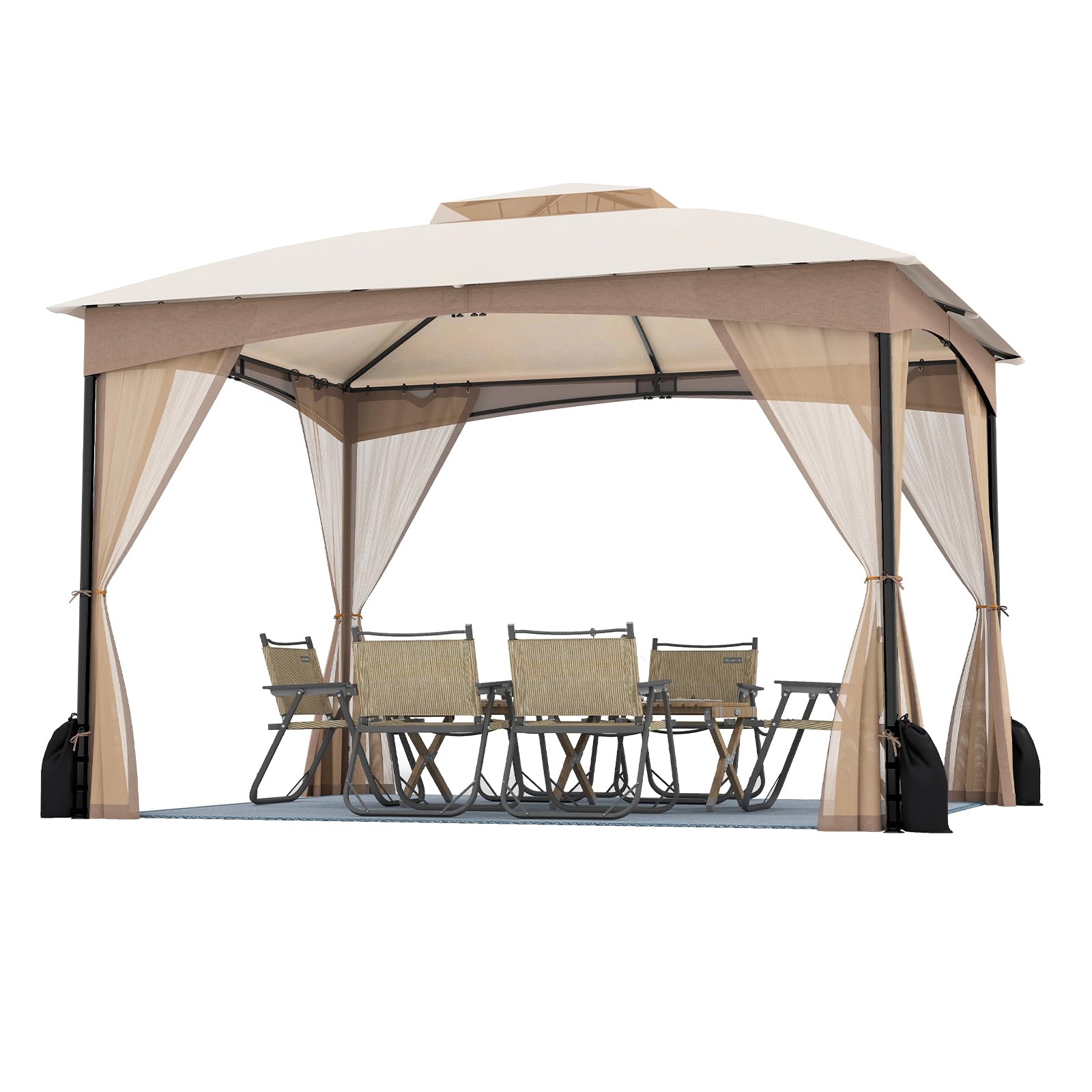 Tangkula 10x12 FT Outdoor Gazebo with Netting